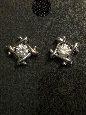 QVC Diamonique® Sterling Silver *Rare* Stud Earrings